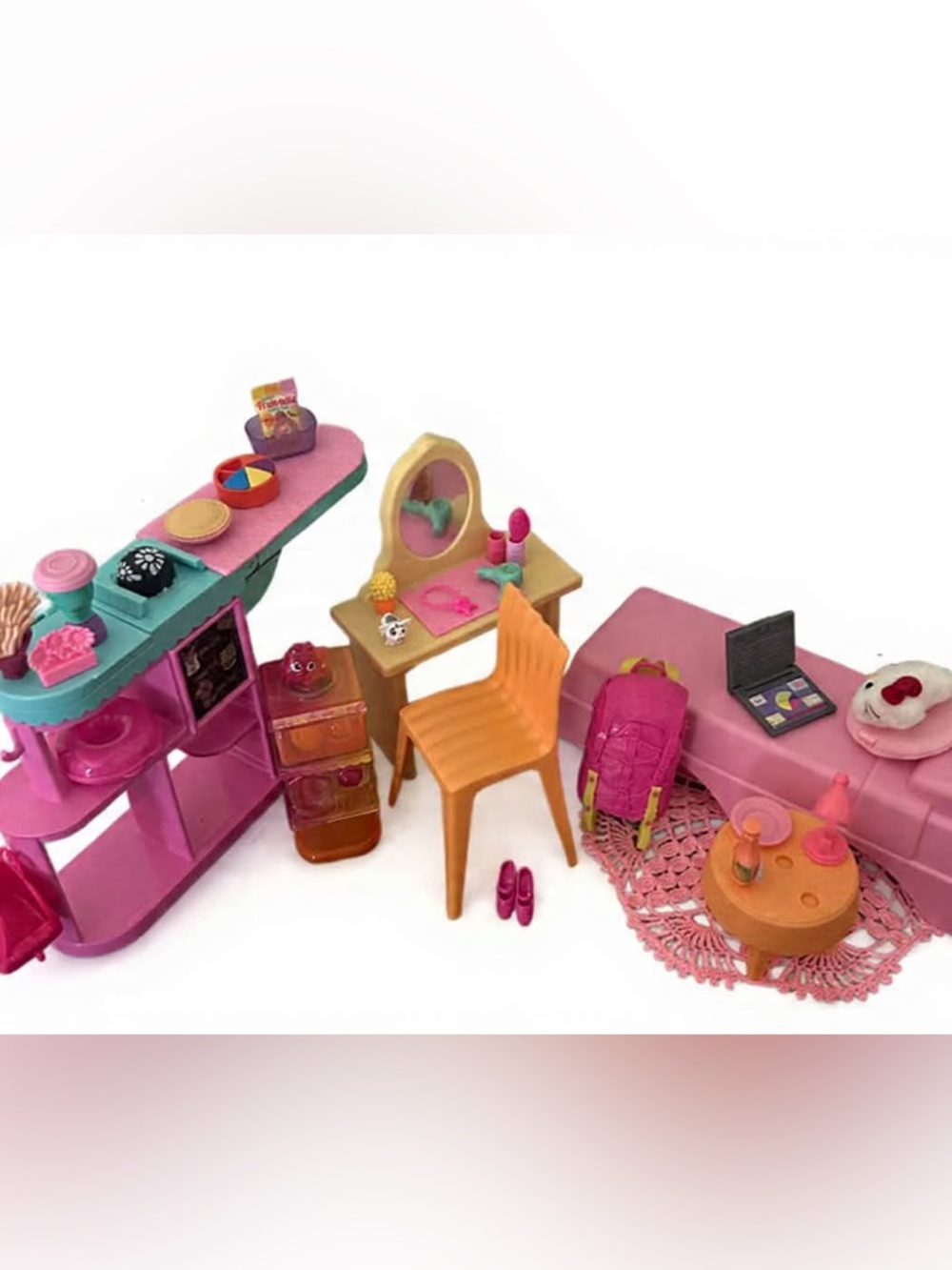 Barbie bedroom playset w accessories + sweets bar for kitchen or pool area